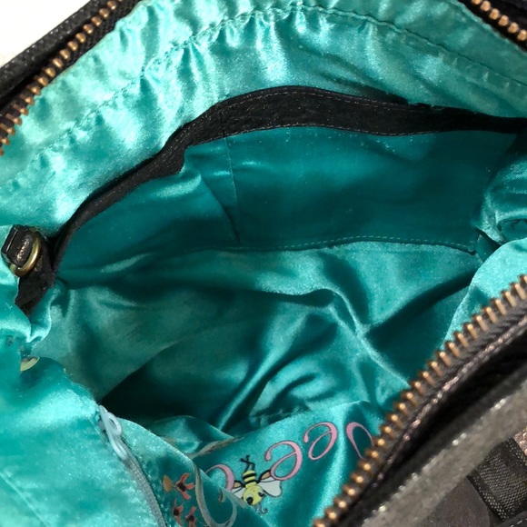 BABEE D Snakeskin Leather Purse Metallic Black - Picture 5 of 8